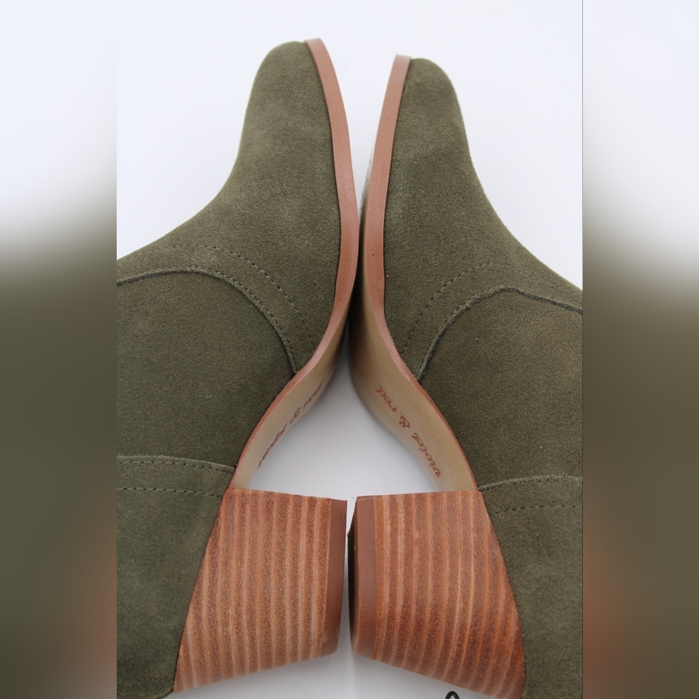 Violet & Red “Cupid” Bootie – Olive Green Suede – Size 6 - Picture 6 of 11